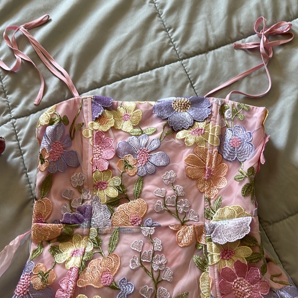 Dollskill sugar thrillz Floral Chiffon Dreams Mini Dress S - Picture 13 of 16